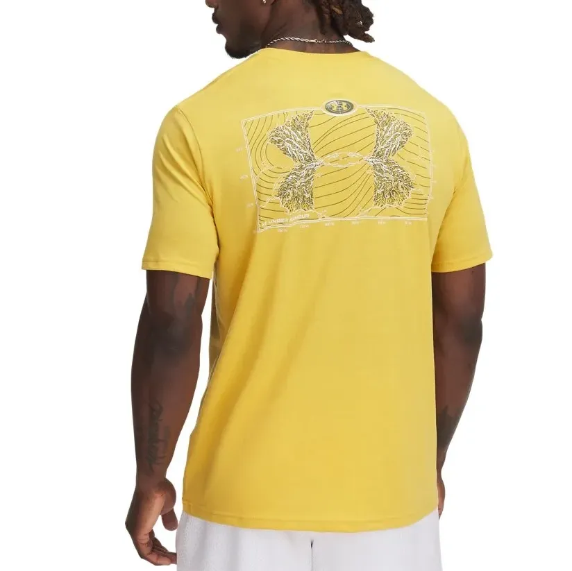 Under Armour Camiseta 1390227-773 M OUTDOOR MAP Noble GoldVerde Militar  Stone Algodao -1-